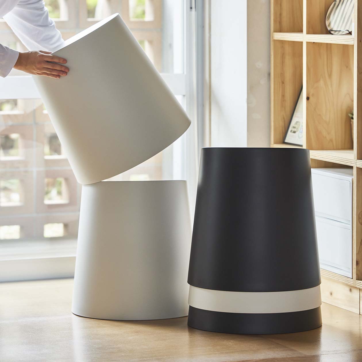 Polypropylene Stackable Stool Dark Gray - Image 2