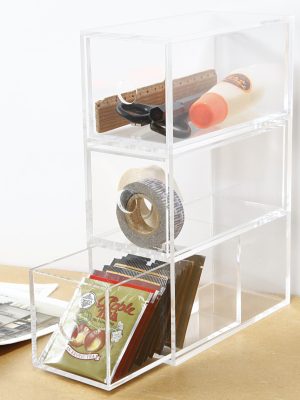 Acrylic Storage 3 Drawers Cubby