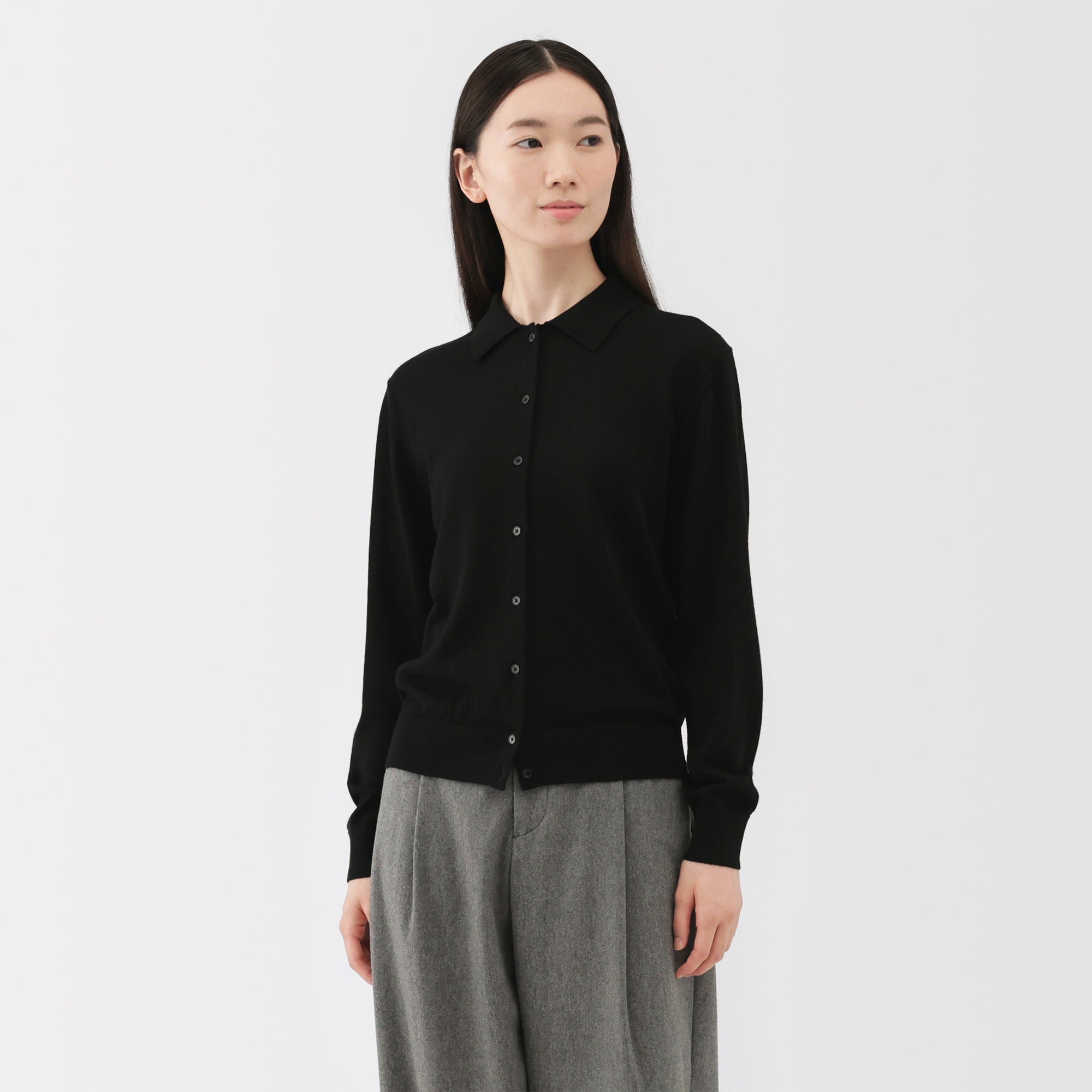 Wool Polo Cardigan - Image 17