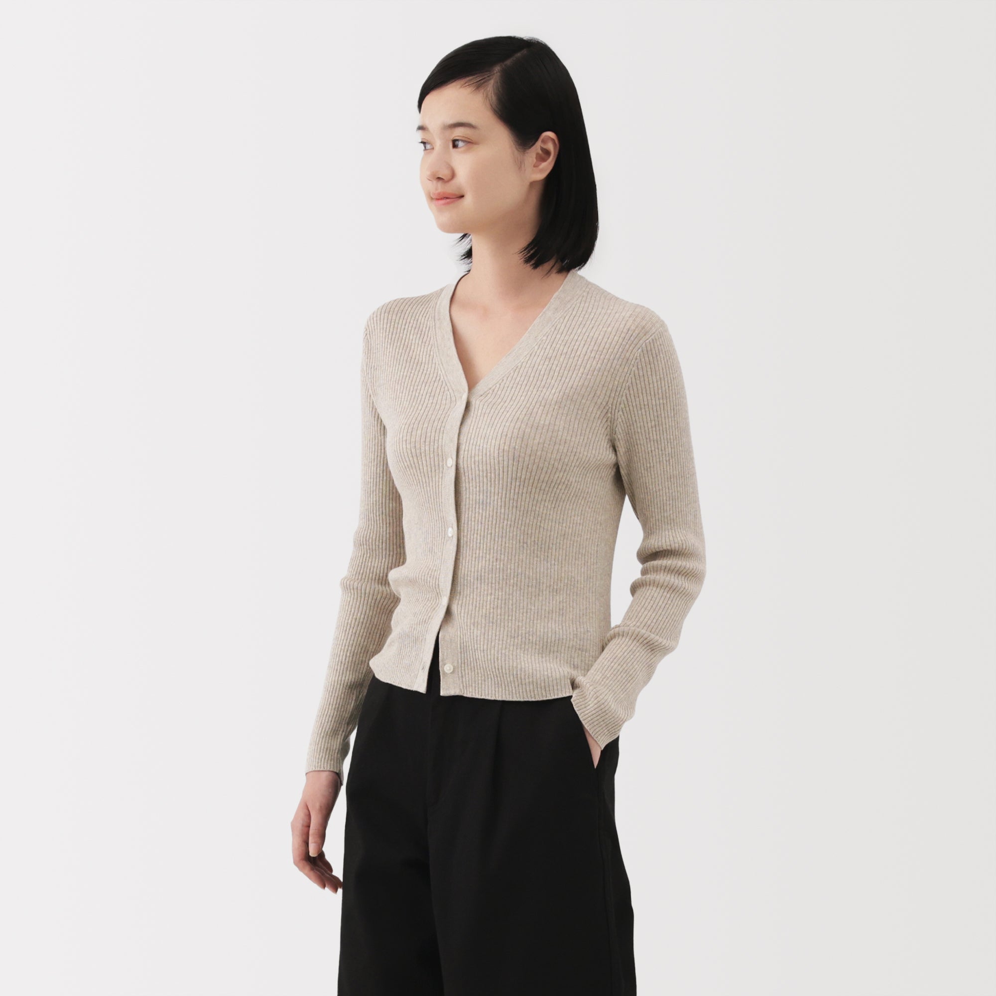 Lyocell Blend V-Neck Cardigan - Image 10