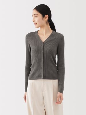 Lyocell Blend V-Neck Cardigan