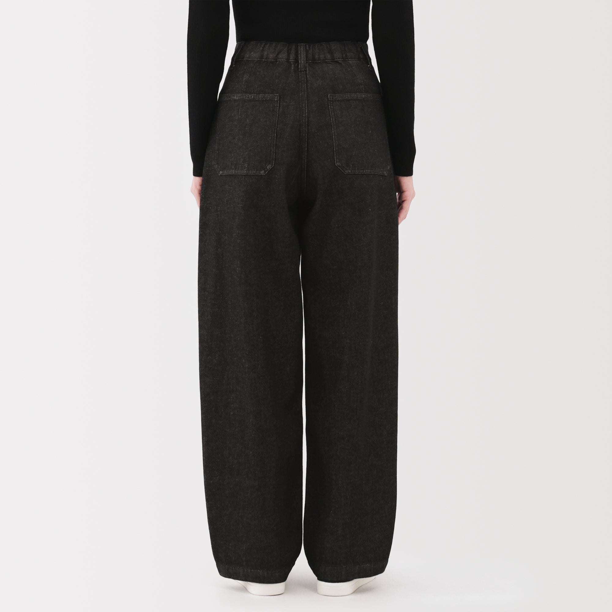 Kapok Blend Denim Wide Tapered Pants - Image 6