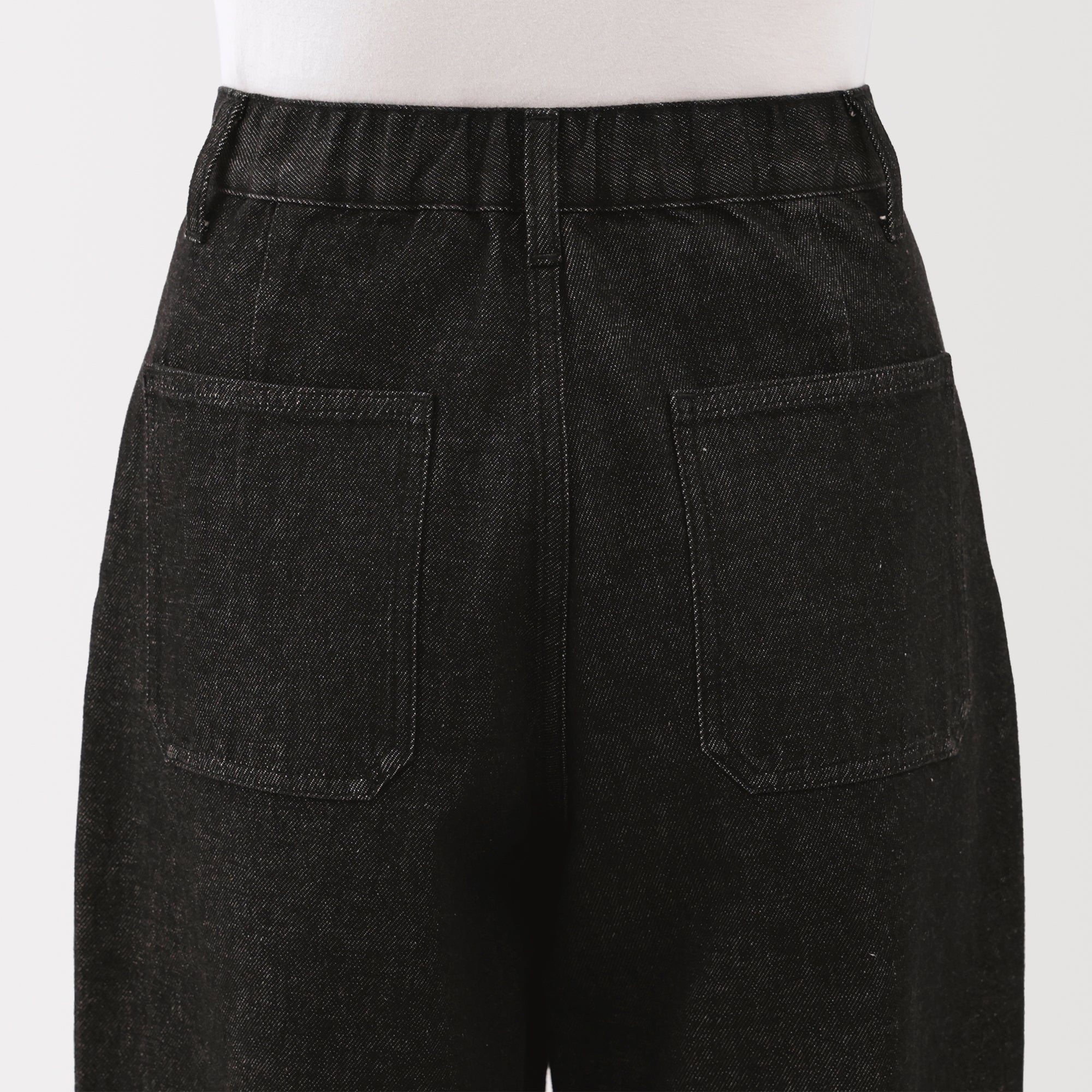 Kapok Blend Denim Wide Tapered Pants - Image 8