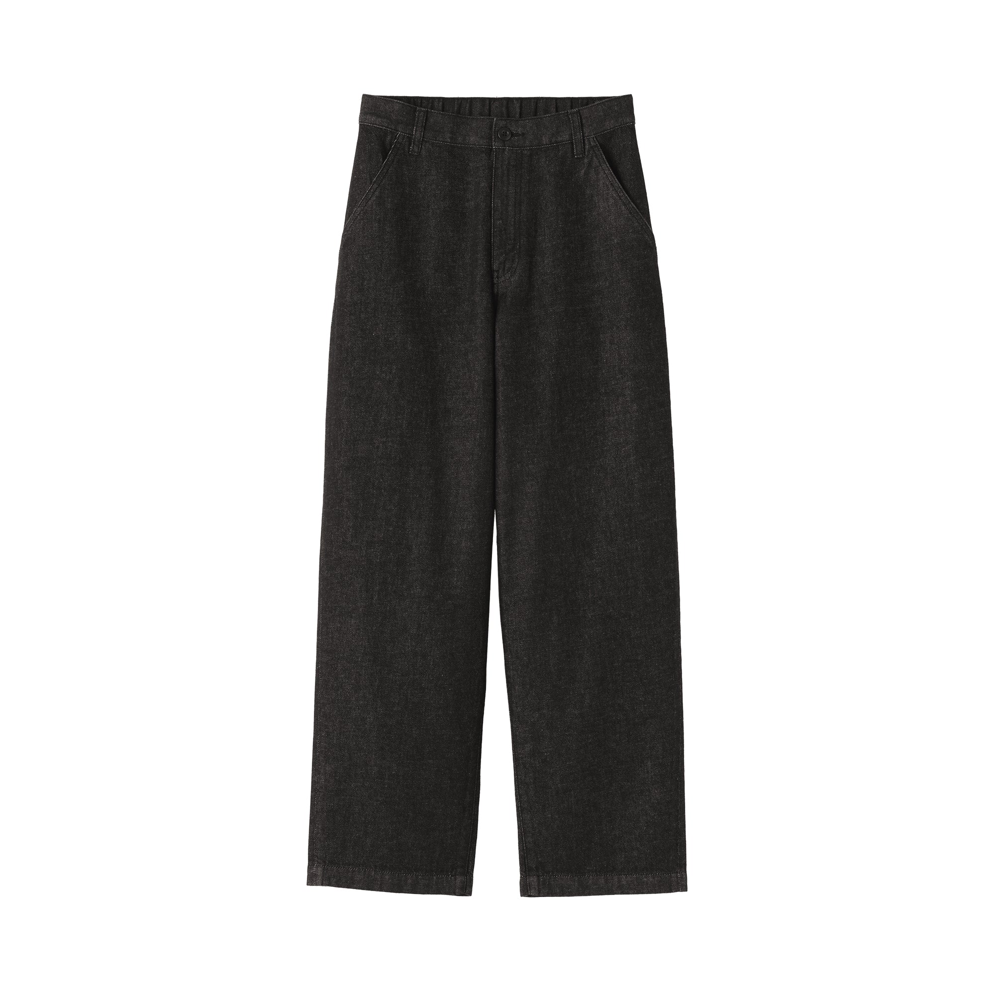 Kapok Blend Denim Wide Tapered Pants - Image 2