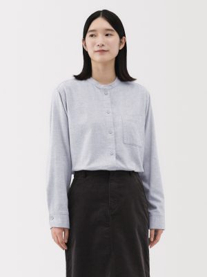 Flannel Stand Collar Shirt