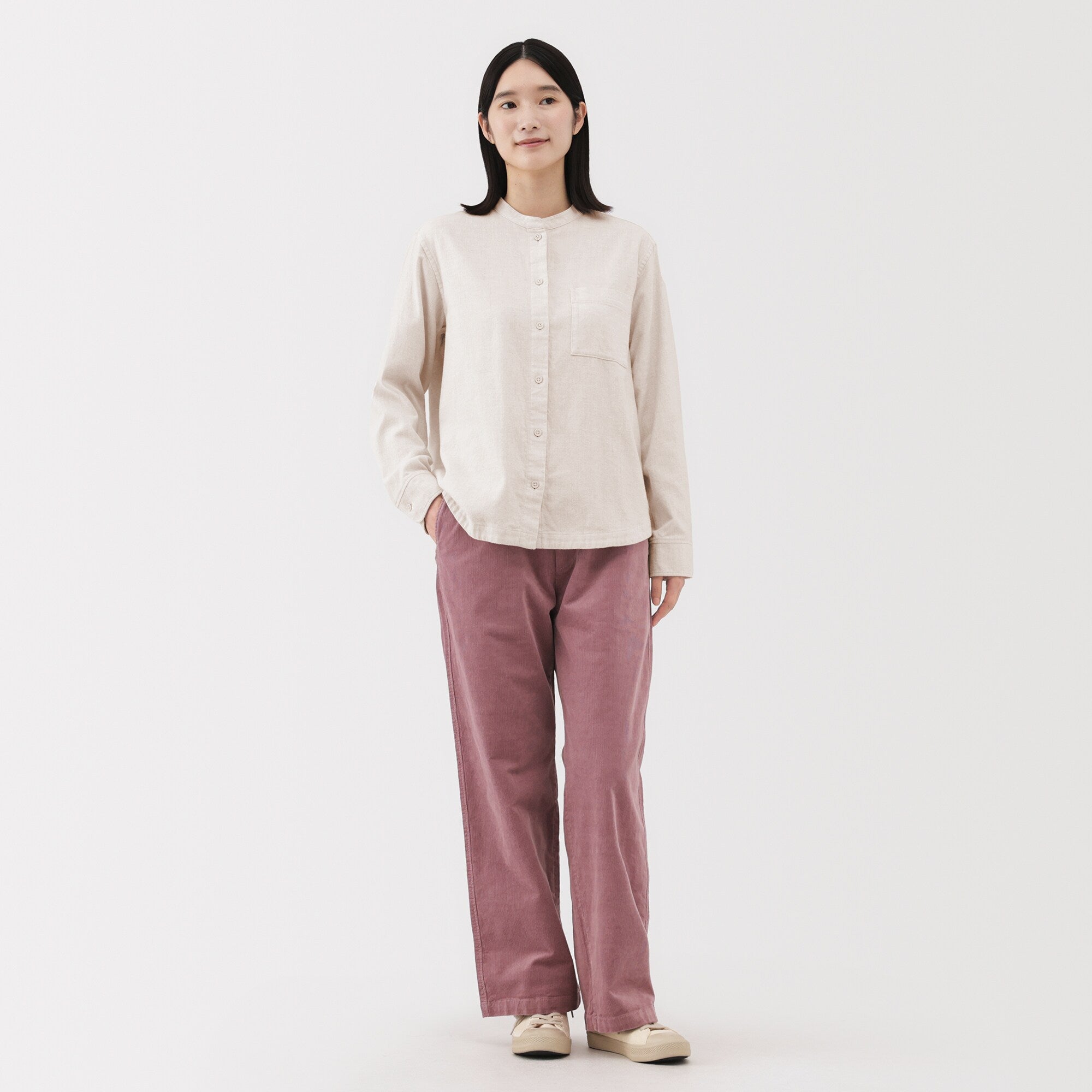 Flannel Stand Collar Shirt - Image 12