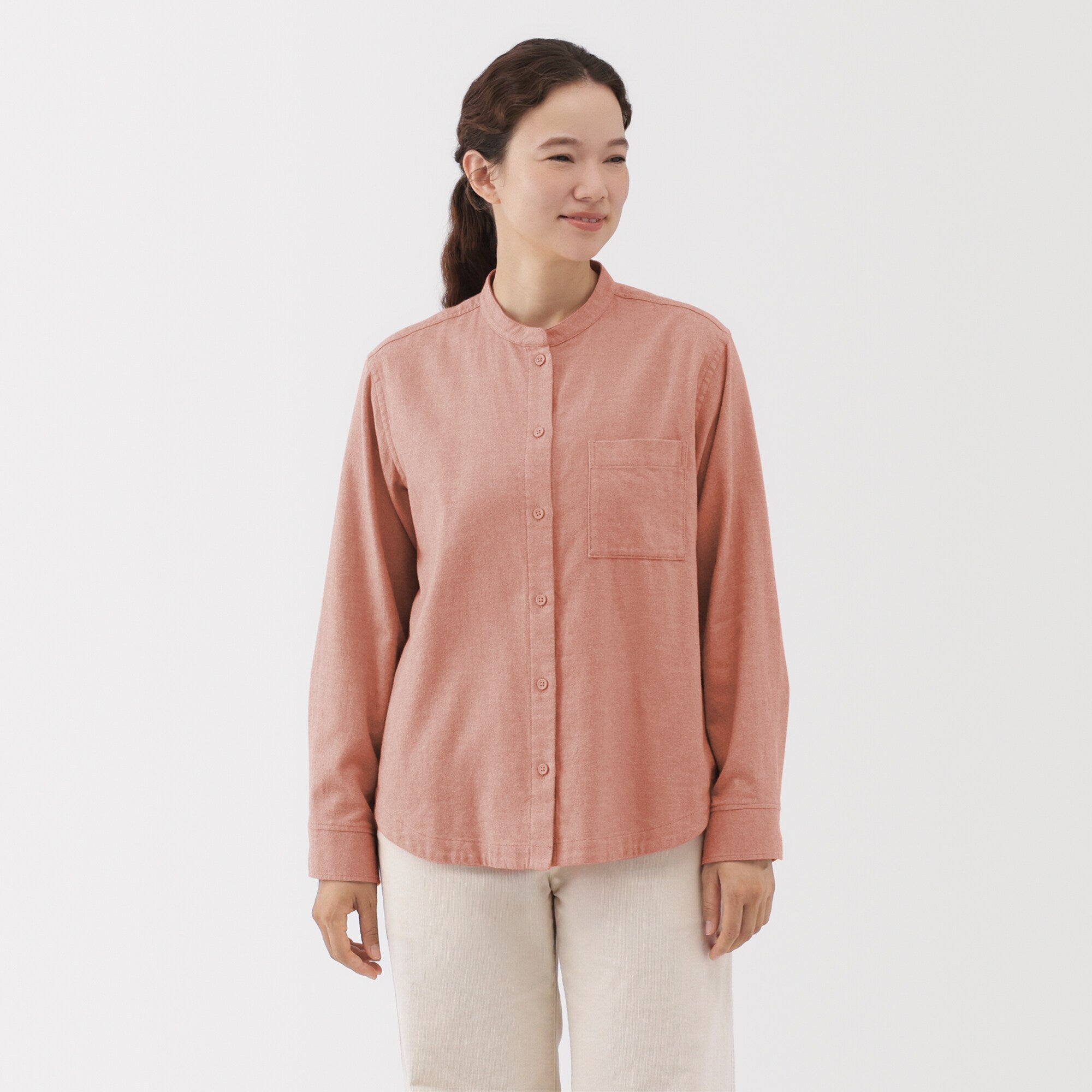 Flannel Stand Collar Shirt - Image 19