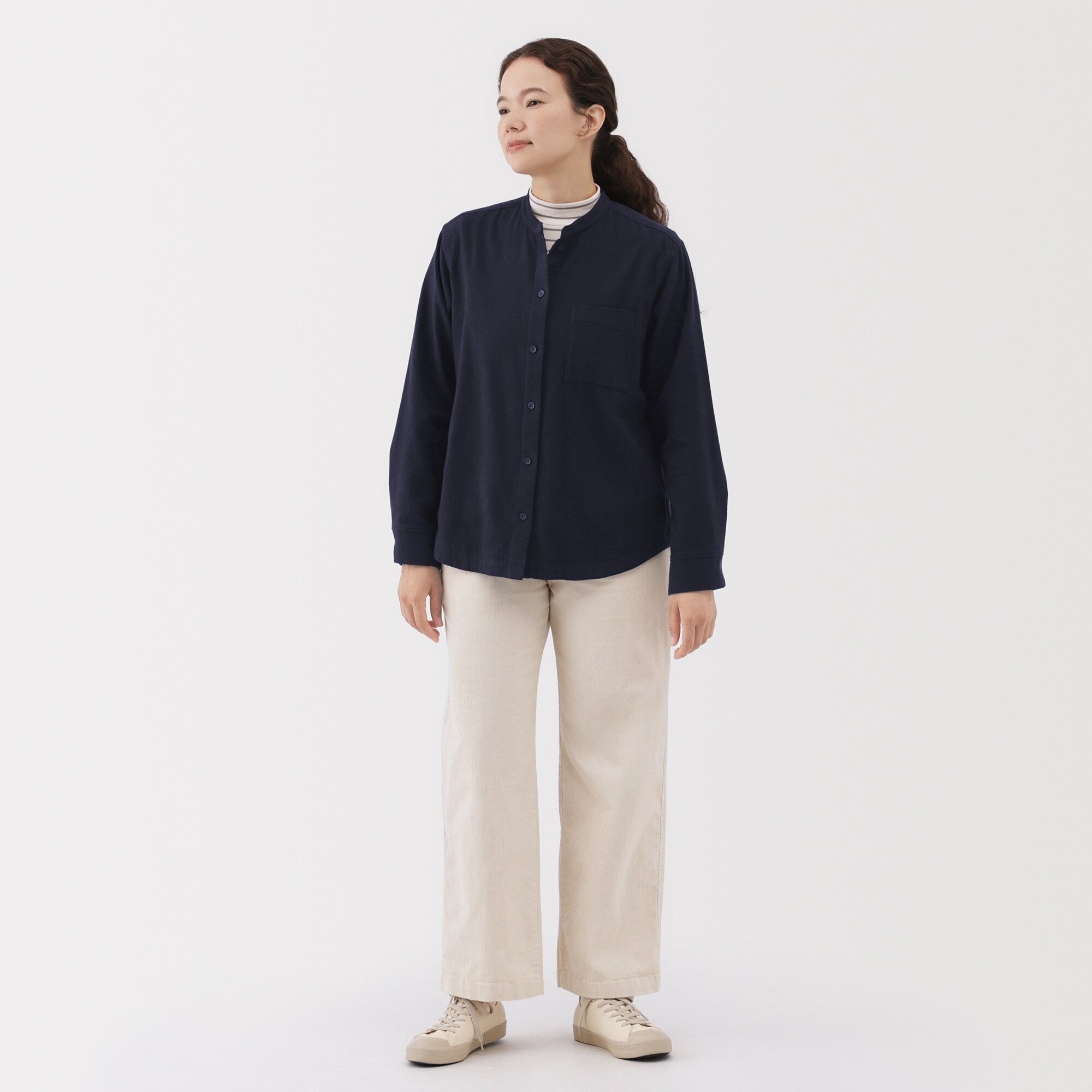 Flannel Stand Collar Shirt - Image 28