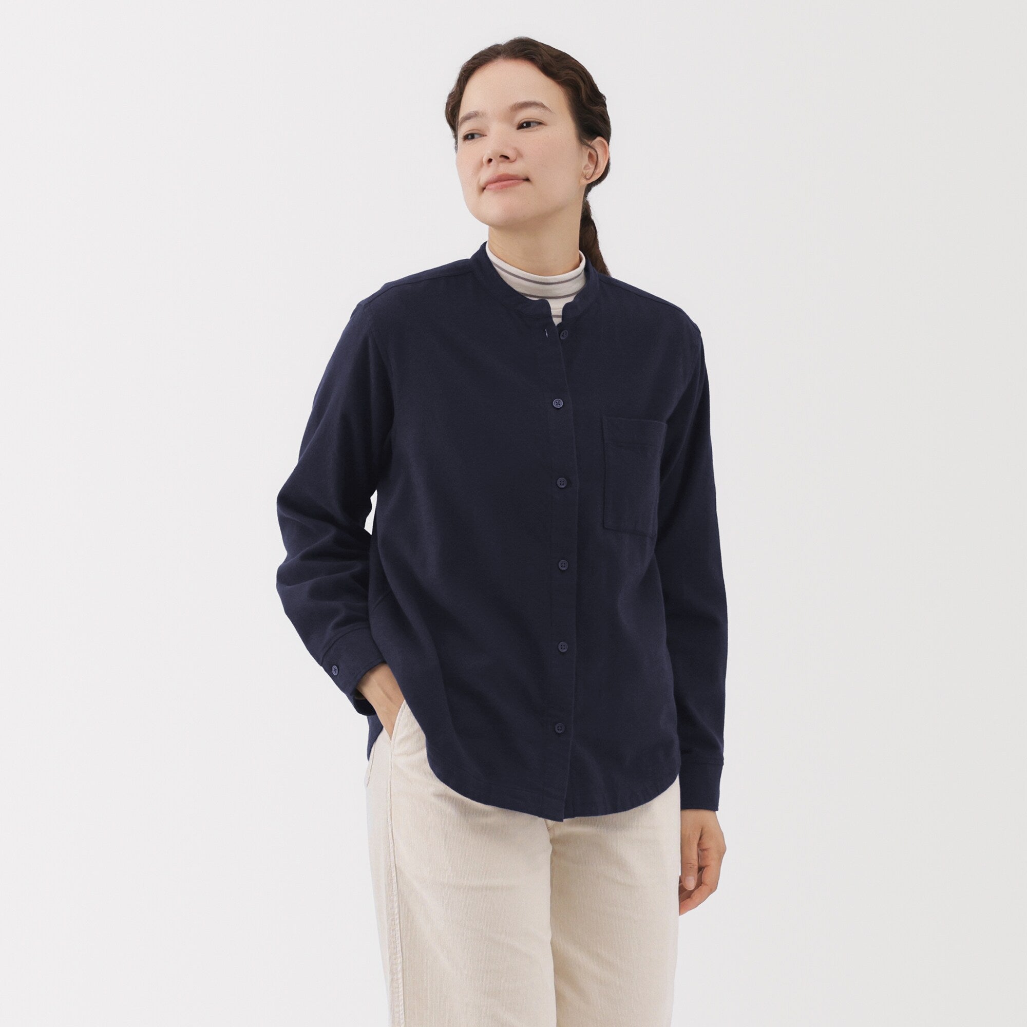 Flannel Stand Collar Shirt - Image 27