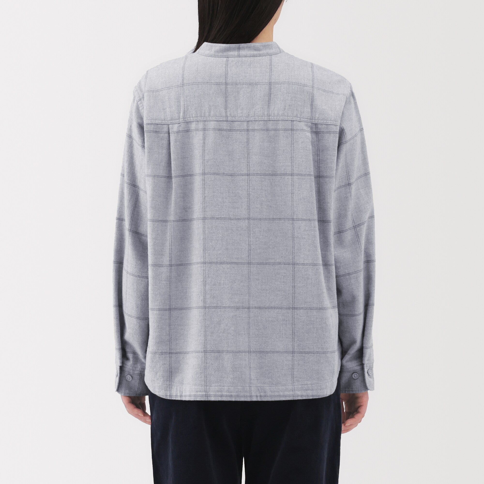 Flannel Stand Collar Shirt - Image 46