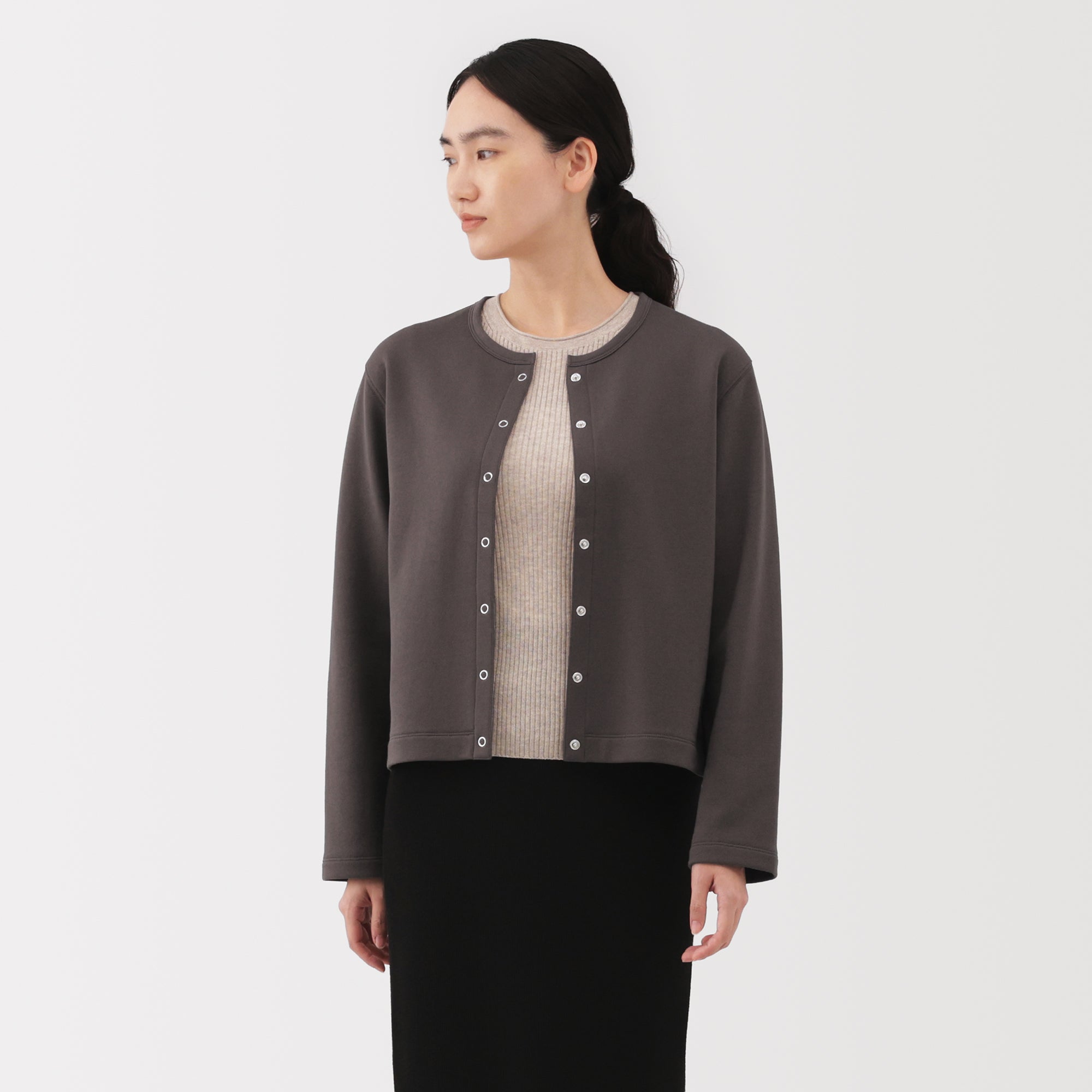 French Terry Sweatshirt Cardigan - Image 3