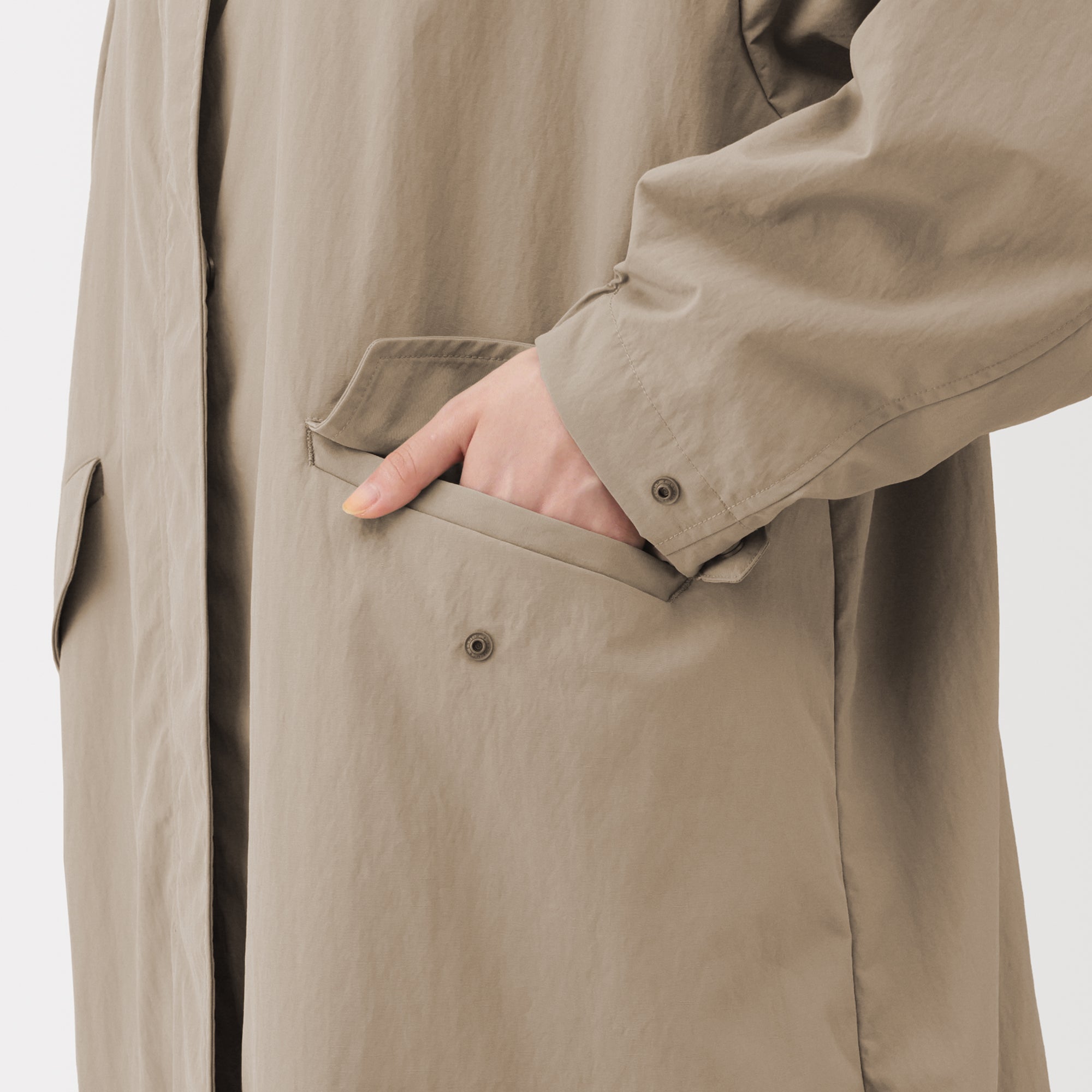 Water-Repellent Hooded Long Coat - Image 31
