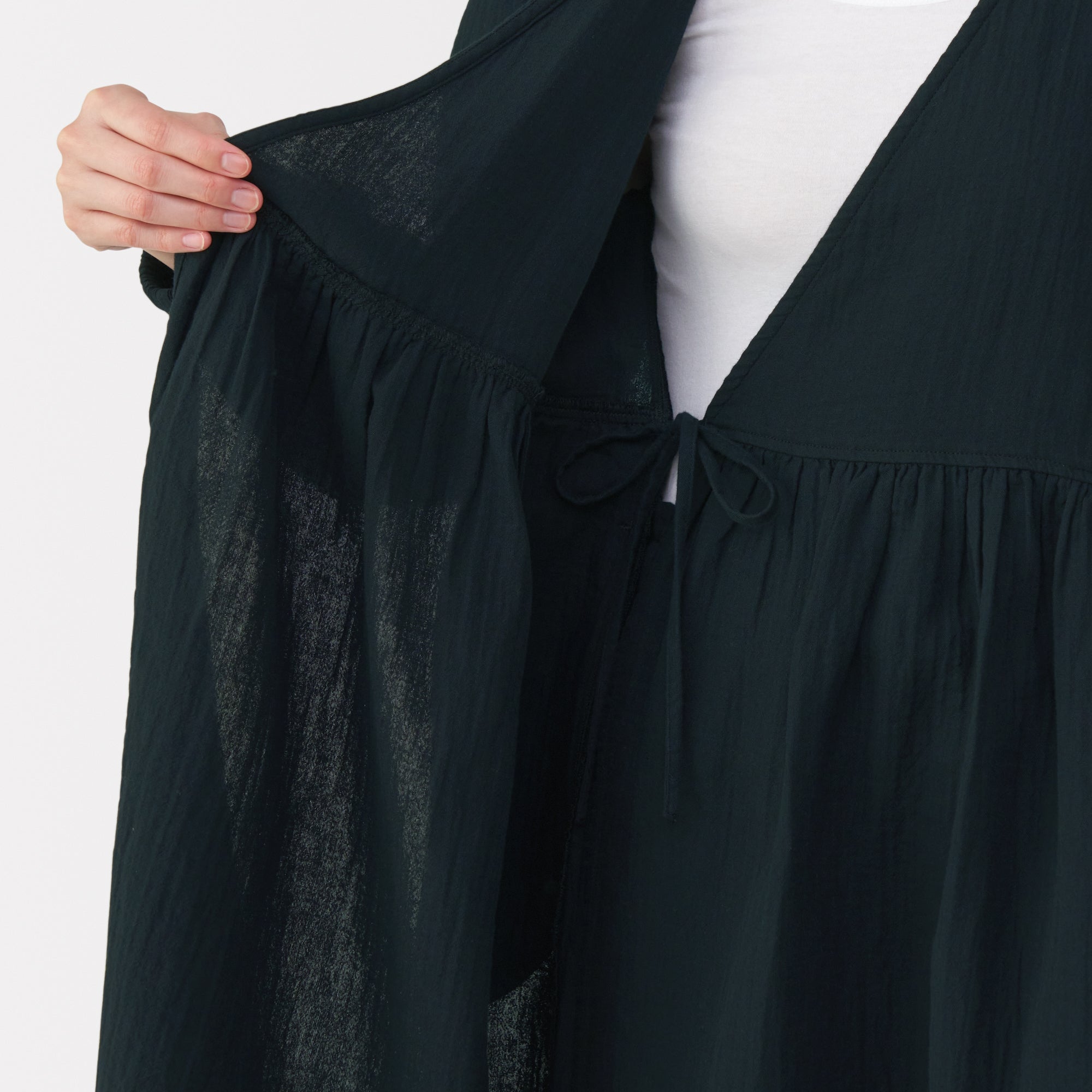 Crepe Gauze Long Cardigan - Image 18