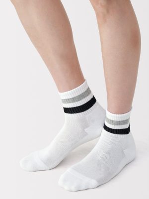 Pile Striped Short Socks