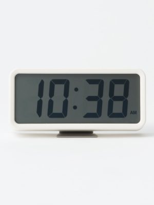 Digital Clock with Alarm - White - Medium
