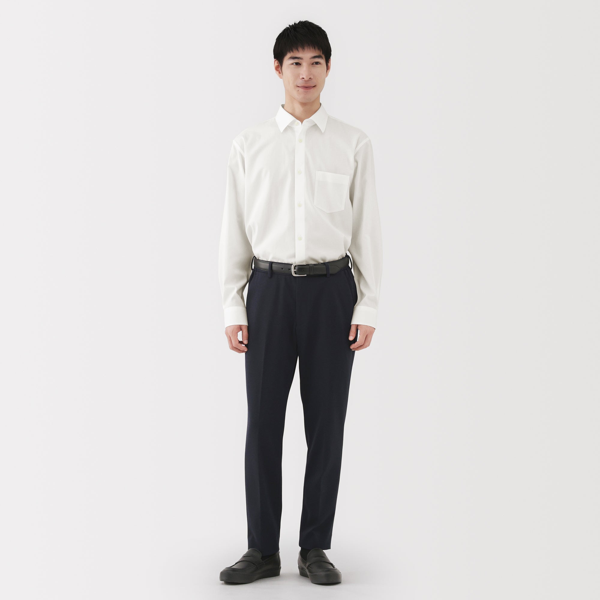 Cotton Semi-Spread Collar Shirt - Image 13