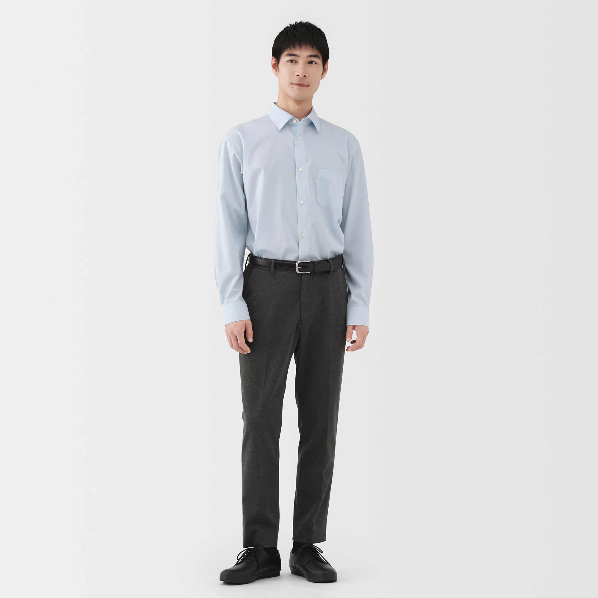 Cotton Semi-Spread Collar Shirt - Image 22