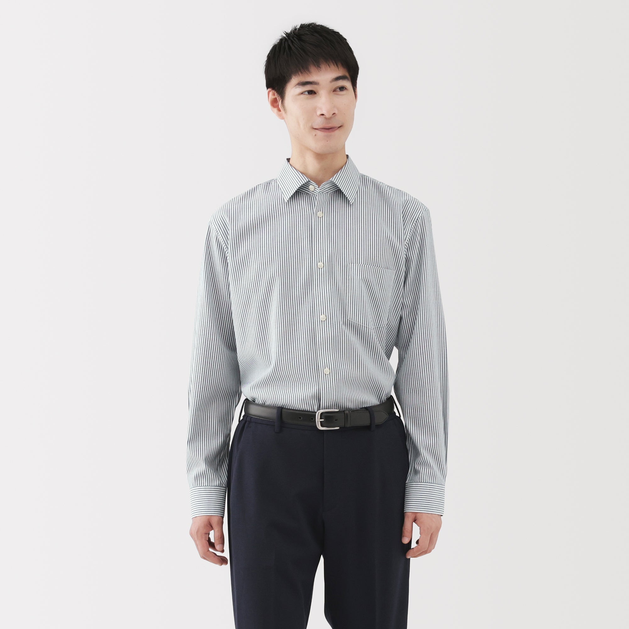 Cotton Semi-Spread Collar Shirt - Image 30