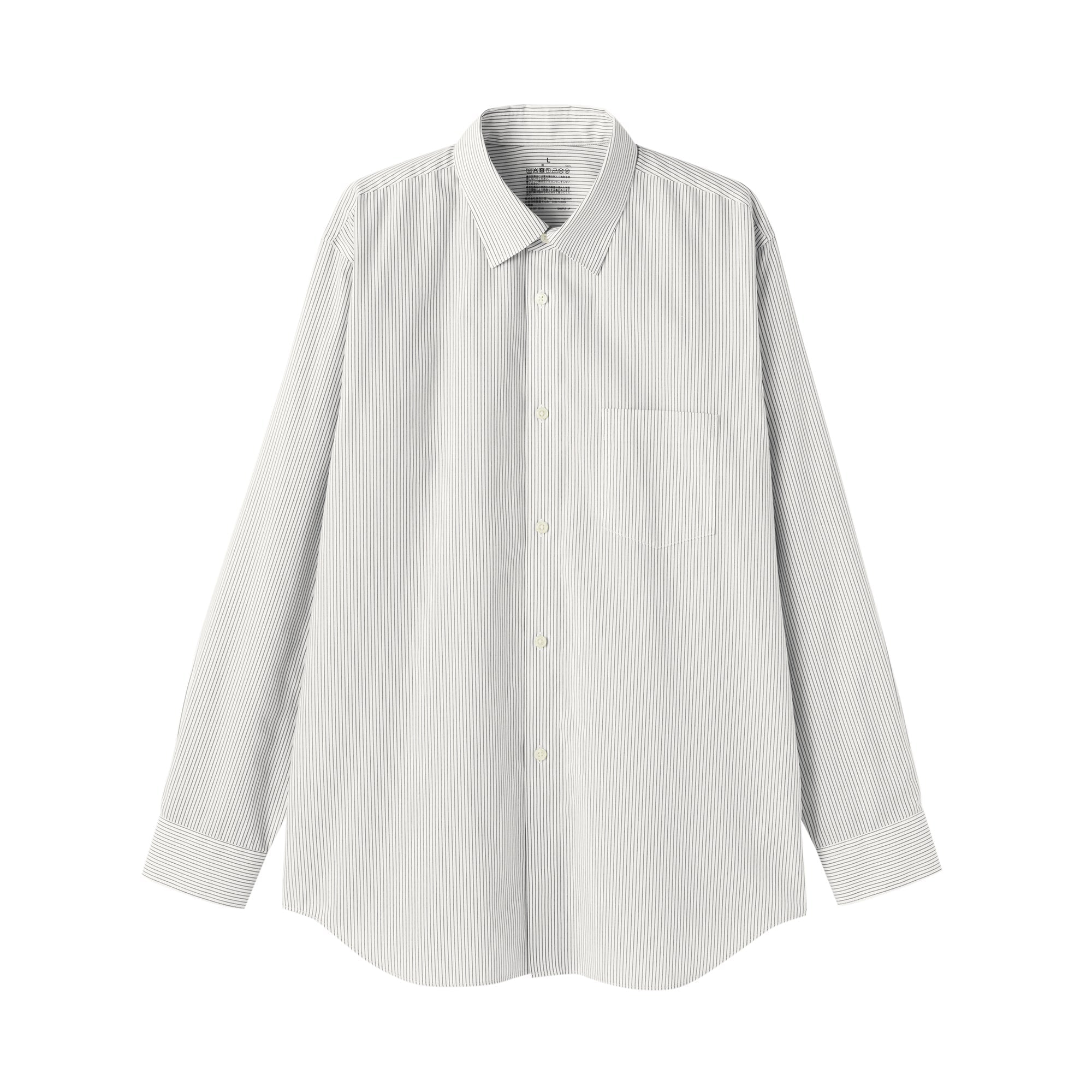 Cotton Semi-Spread Collar Shirt - Image 2