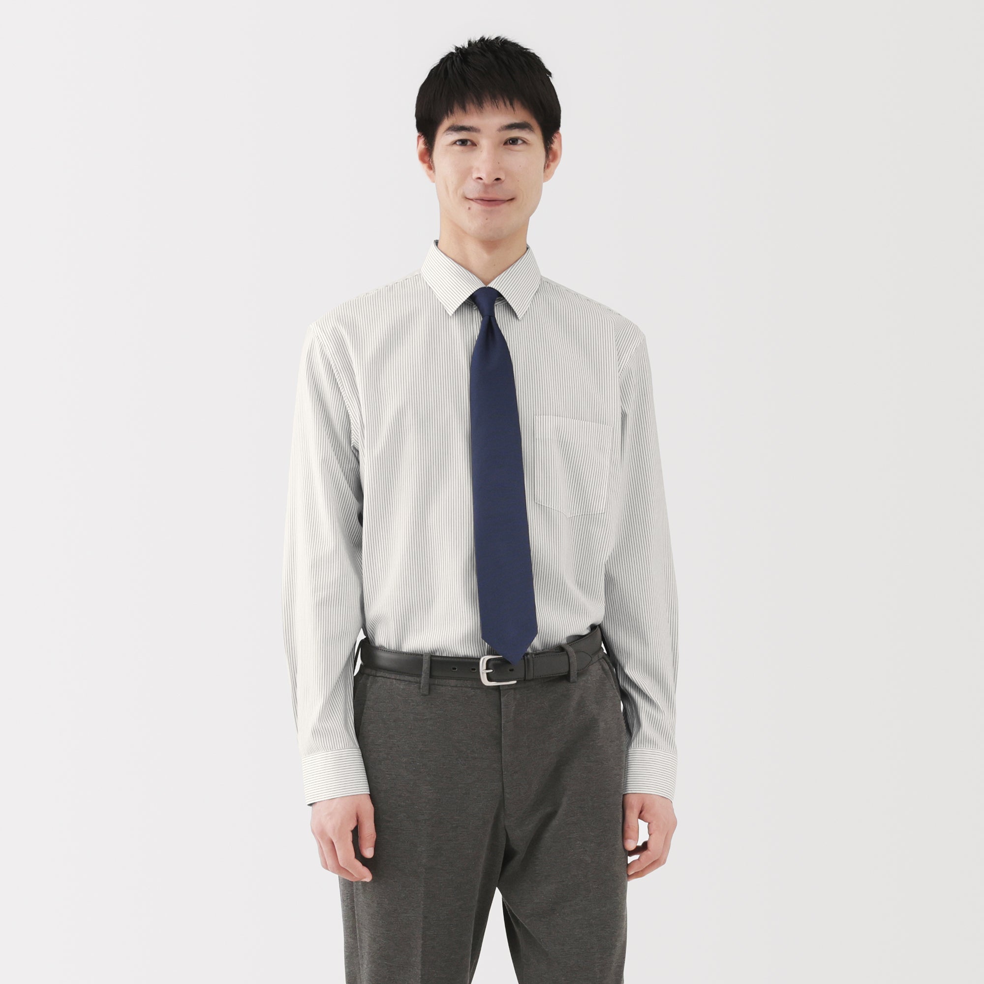Cotton Semi-Spread Collar Shirt - Image 3