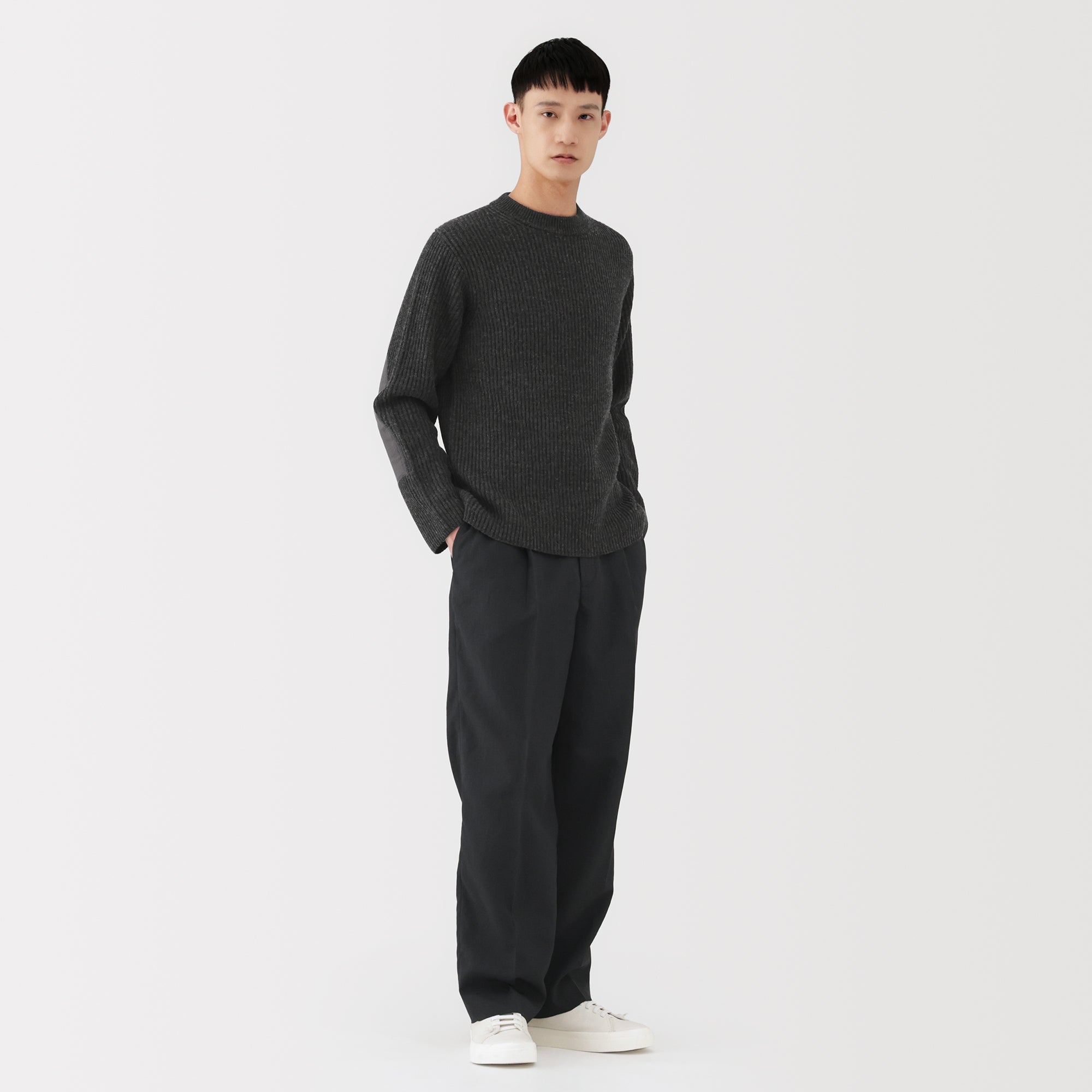 Labo Merino Wool Elbow Patch Sweater - Image 3