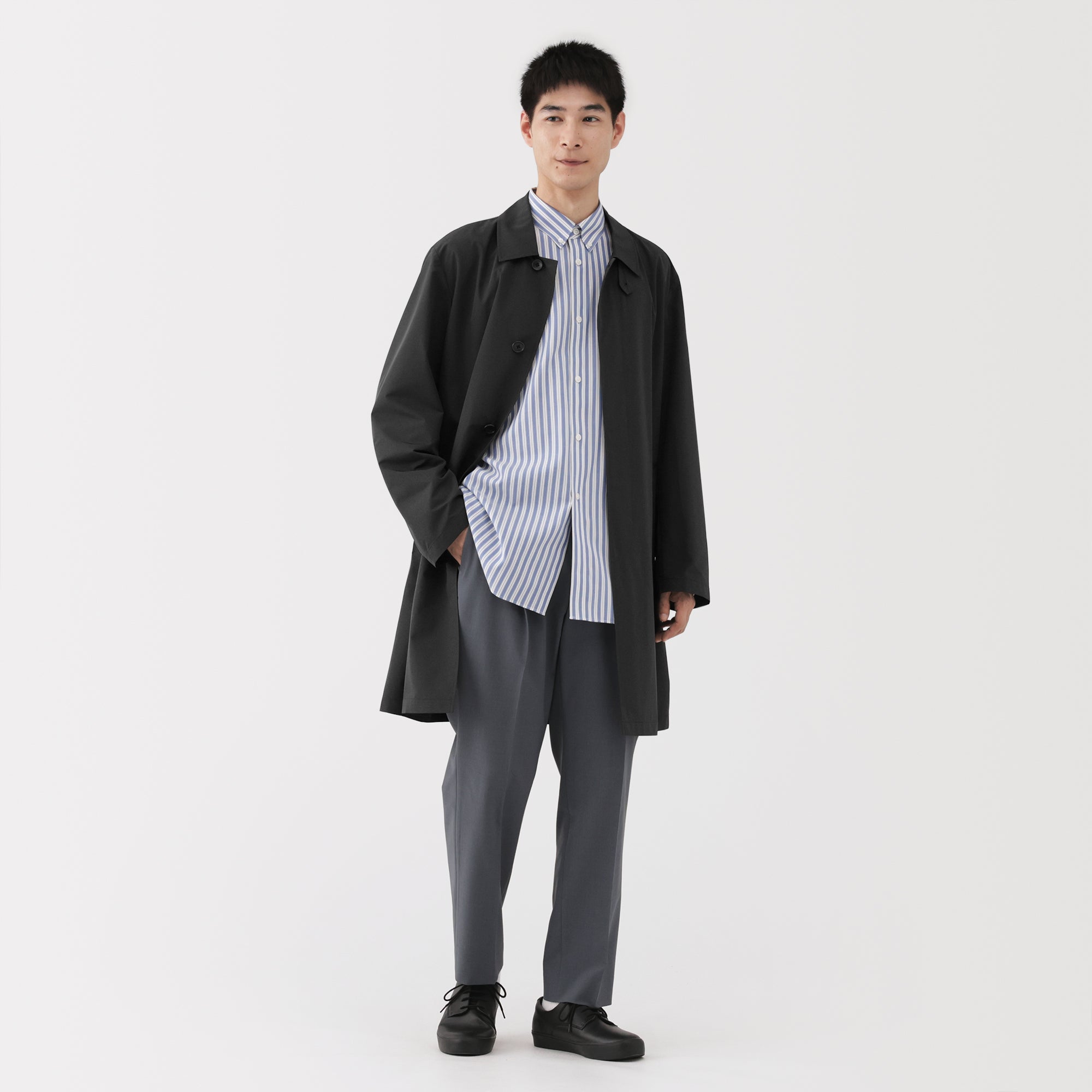 Water Repellent Stand Fall Collar Coat - Image 4