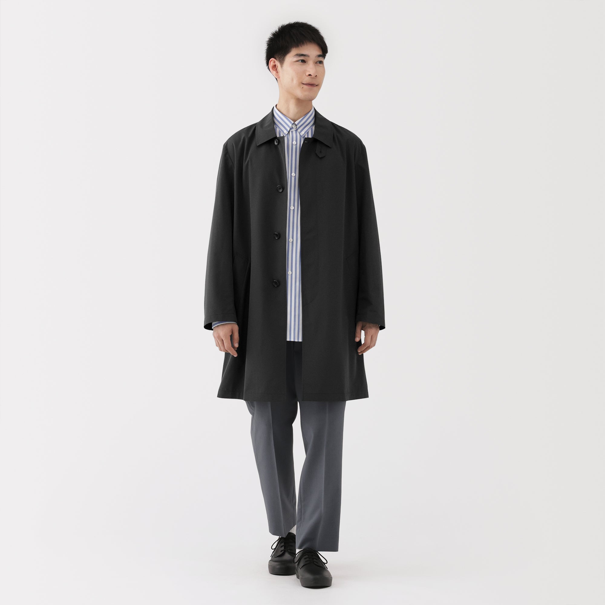 Water Repellent Stand Fall Collar Coat - Image 3