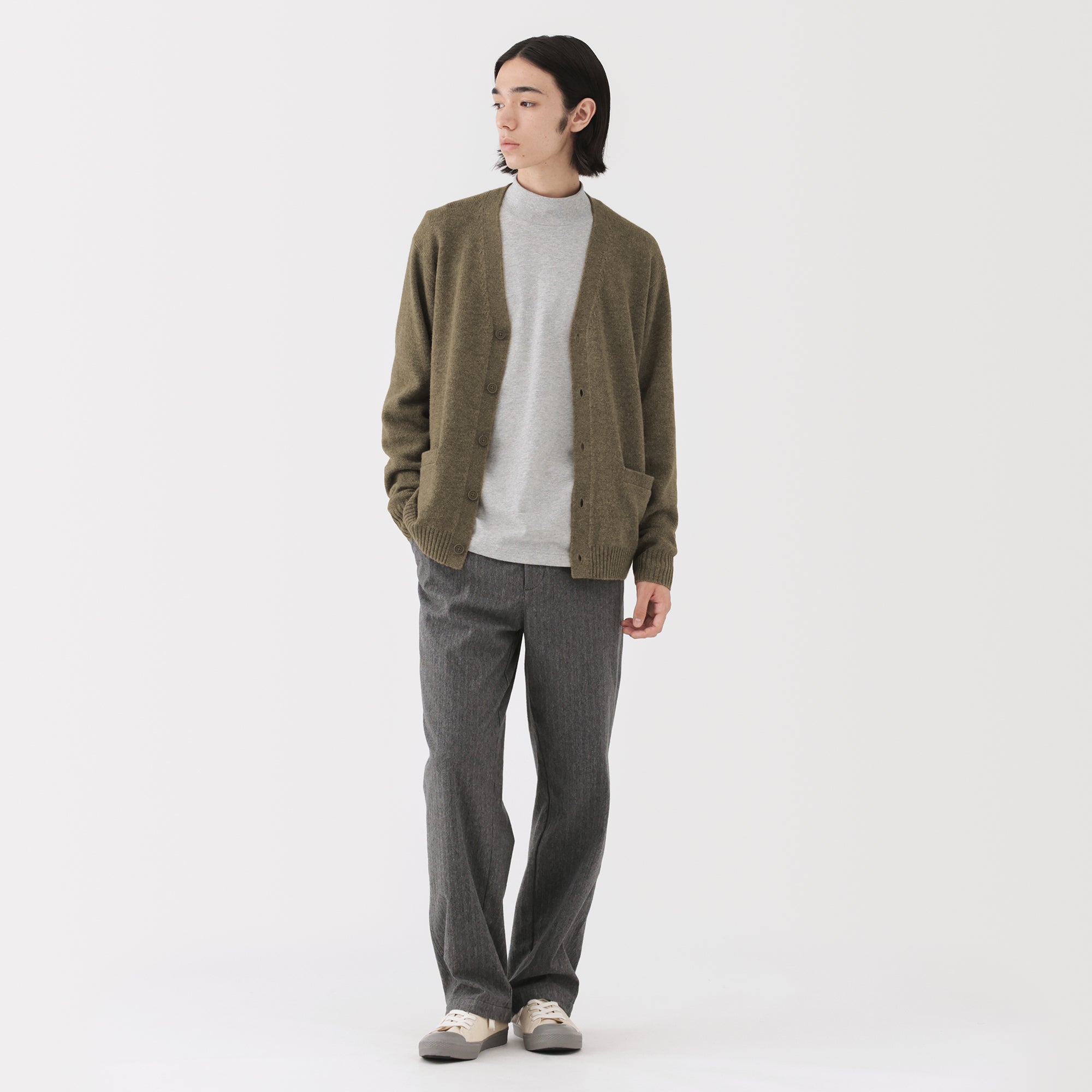 Wool V-Neck Cardigan - Image 36