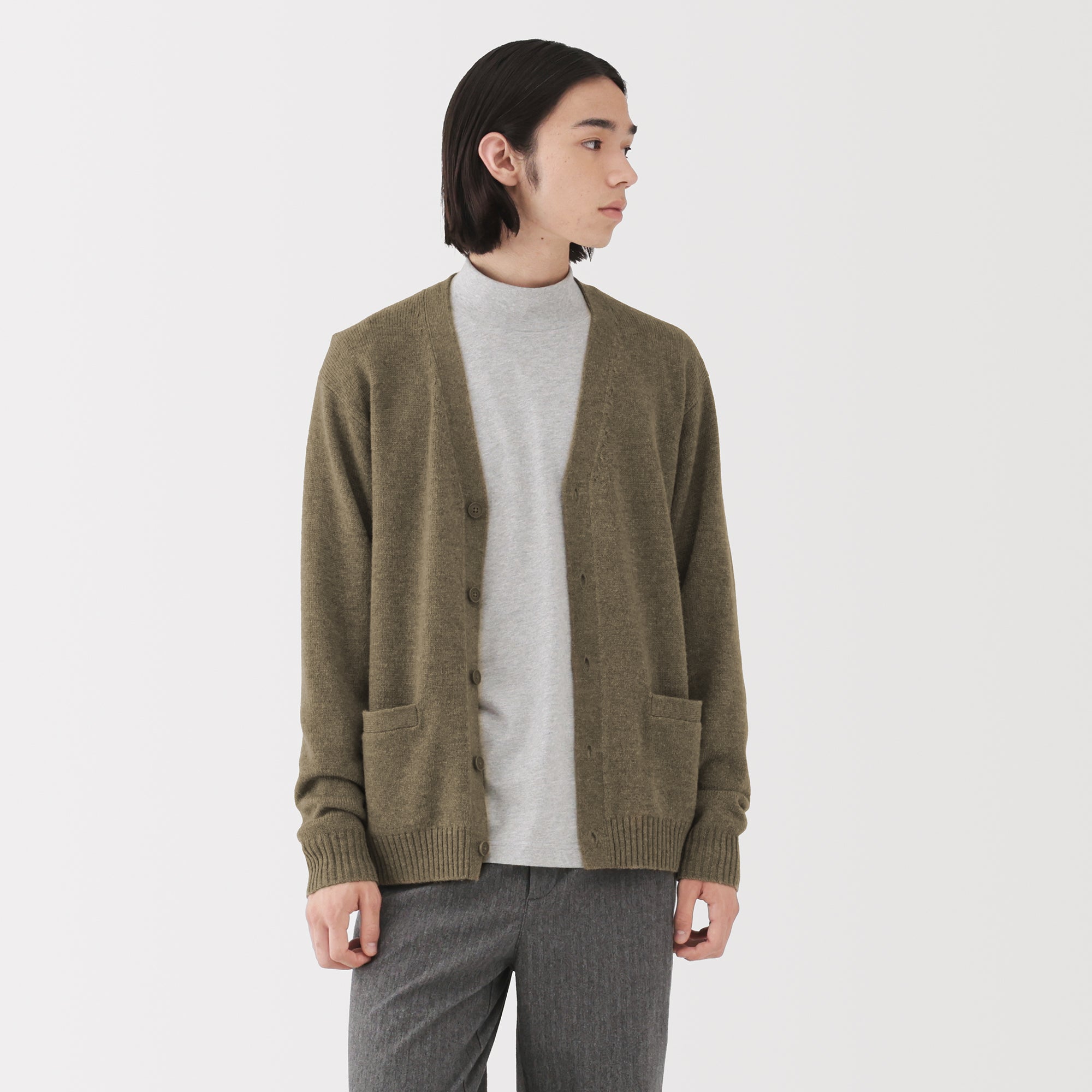 Wool V-Neck Cardigan - Image 35