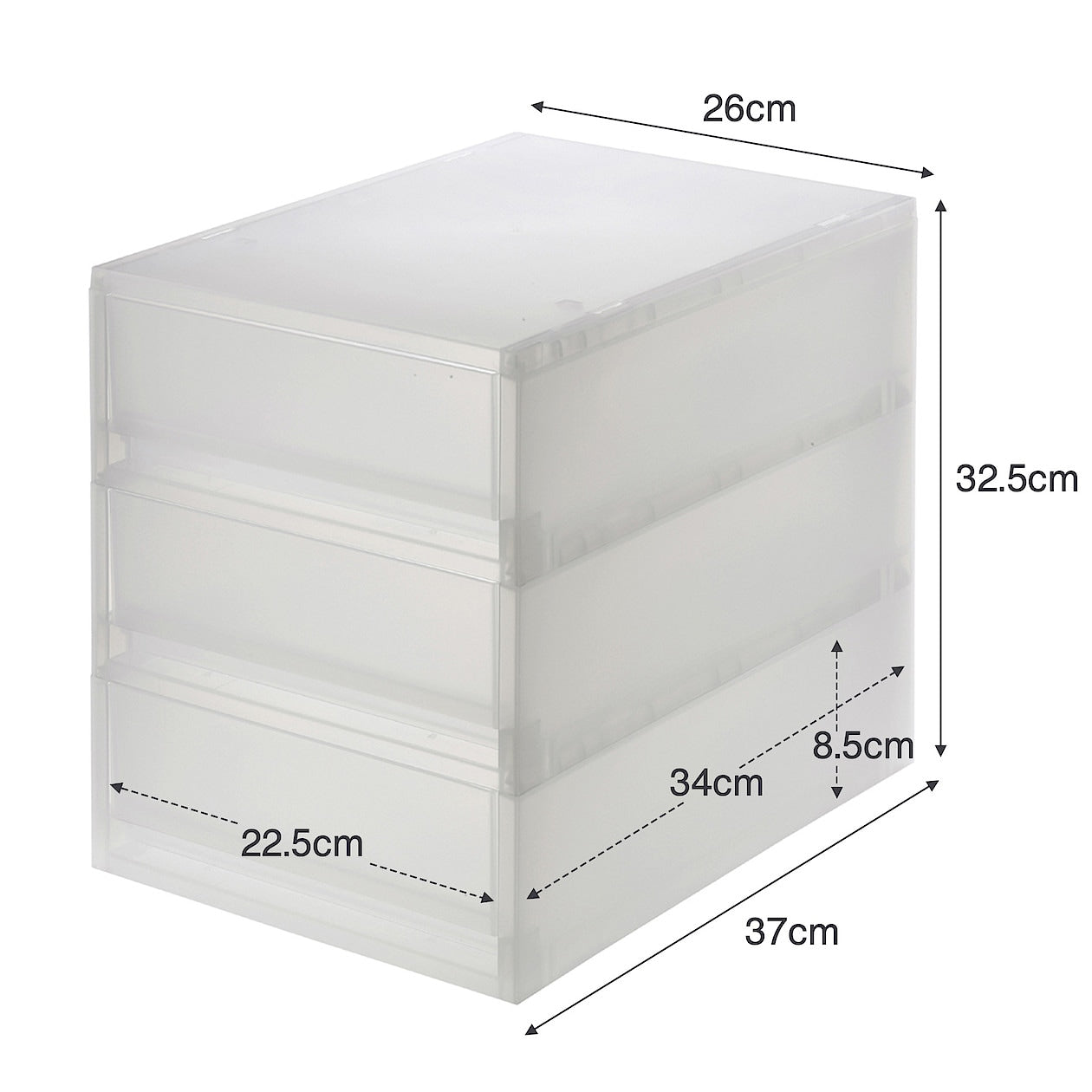 Polypropylene Storage Case Shallow 3 Drawers - Image 5