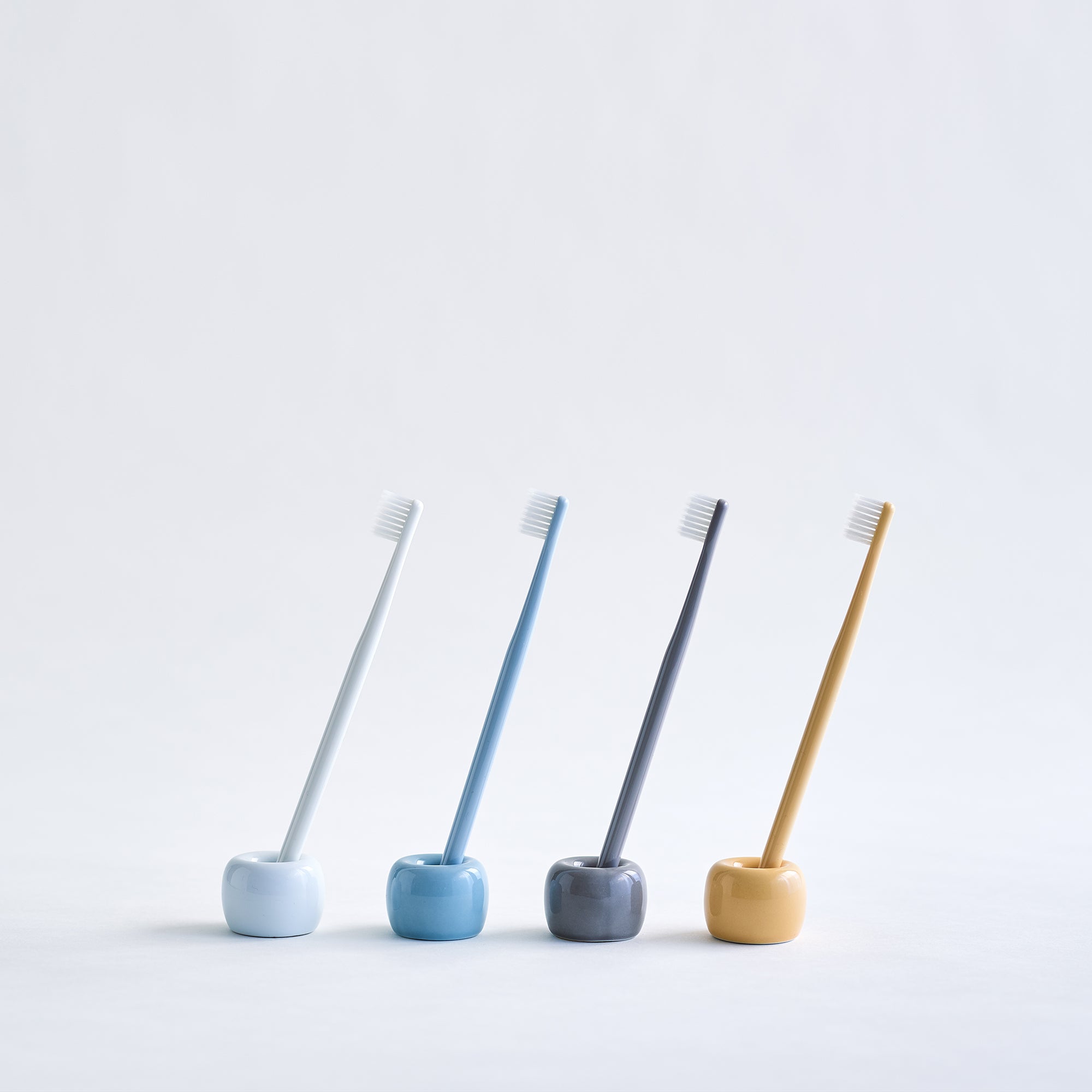 Porcelain Toothbrush Stand - Yellow