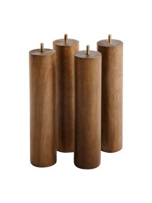 M8 Wooden Legs for Bed & Sofa - 10.2 Inch - Brown