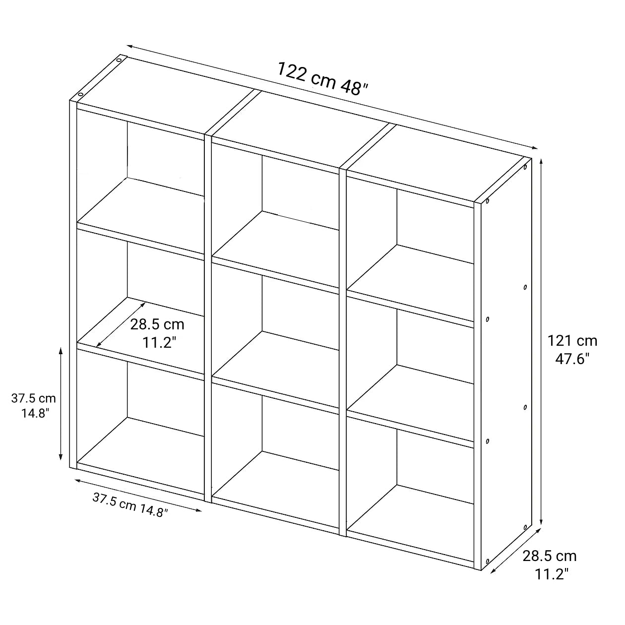 Oak Stacking Shelf - 3 x 3 - Image 4