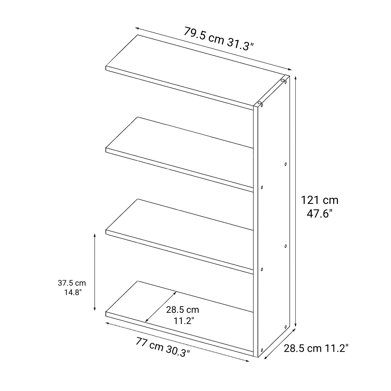 Oak Additional Stacking Shelf - Wide Type - 3 Tiers - Image 5