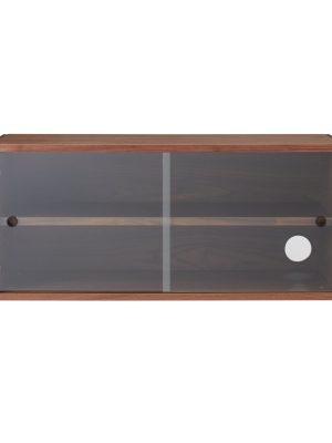 SUS Shelving Unit Box with Glass Door - Walnut