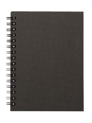 A6 Recycled Paper Double Ring Blank Notebook - Dark Gray