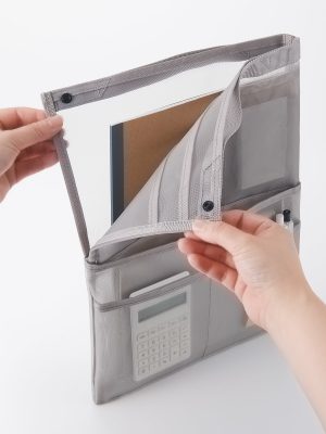 Nylon Mesh Bag Organizer Vertical A4 - Gray