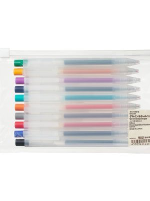 Smooth Gel Ink Ballpoint Knock Pen 10 Color Set 0.5 mm