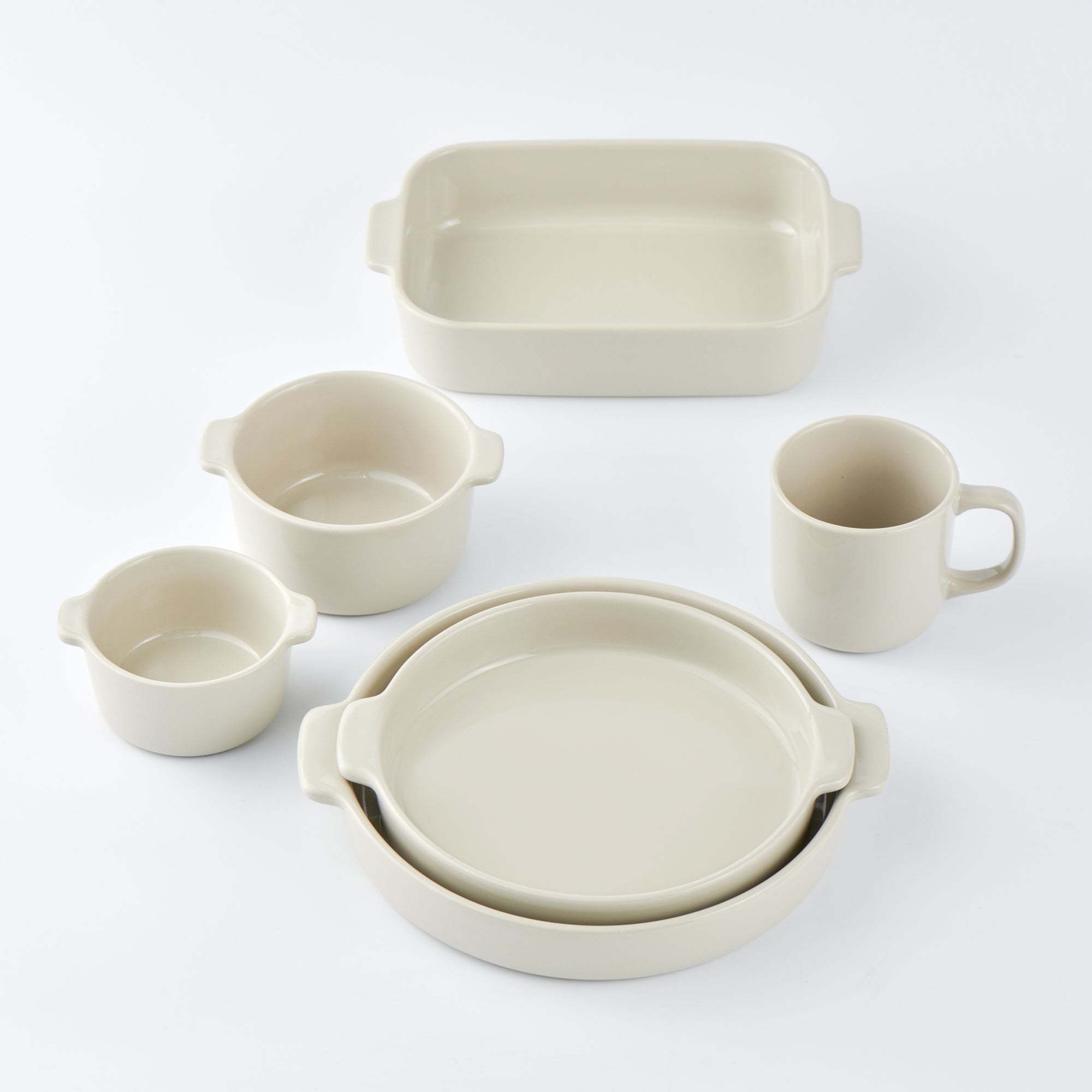 Stoneware Baking Dish Oven Tray - Gray Beige - Image 4