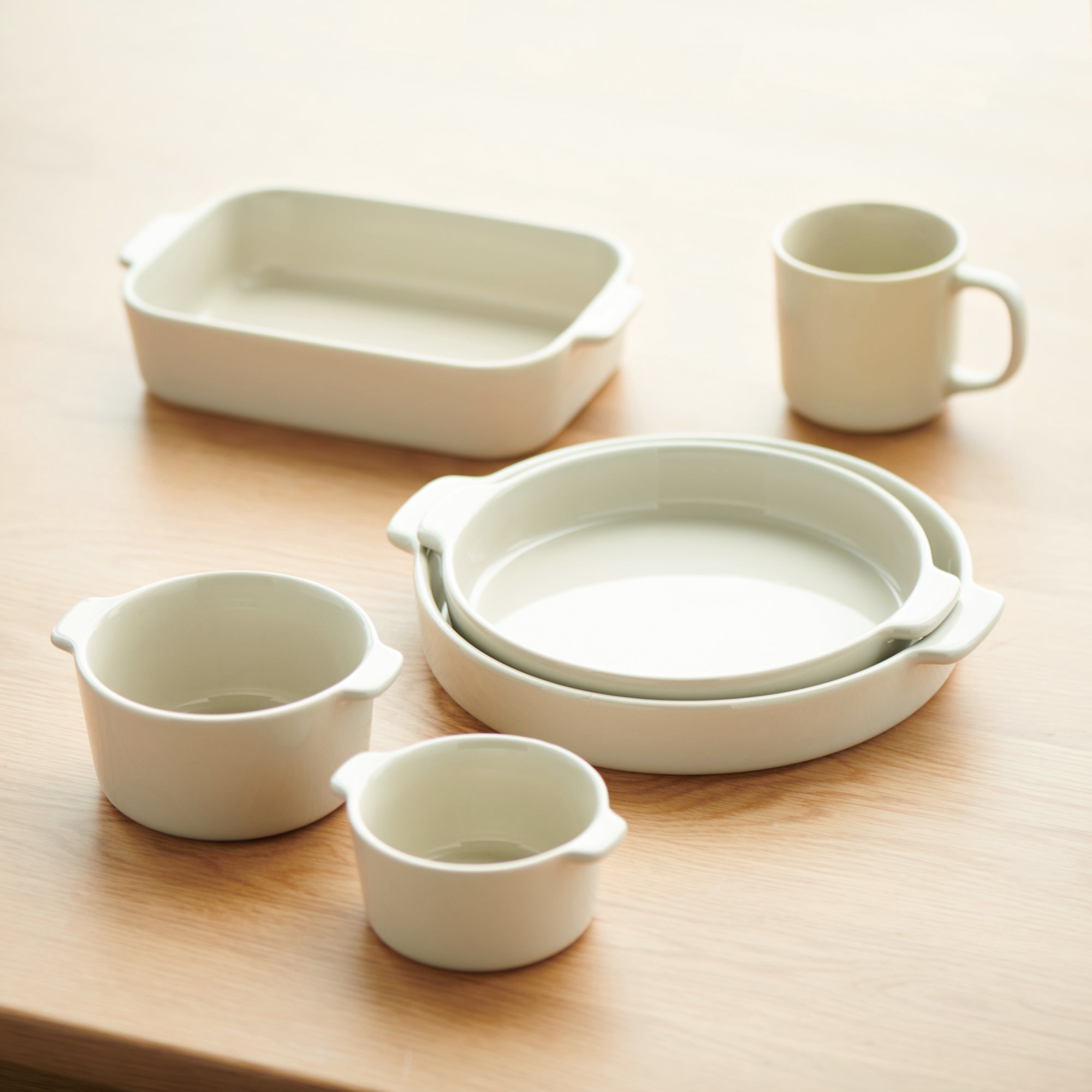 Stoneware Baking Dish Oven Tray - Gray Beige - Image 5