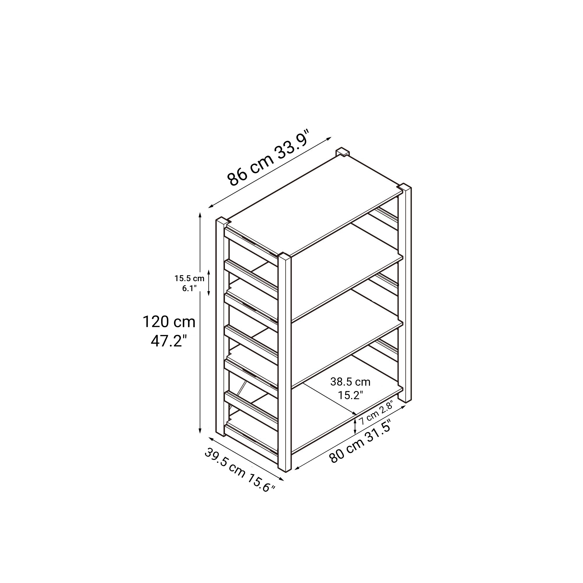 Pine Shelf Unit - Wide - Medium - Image 4