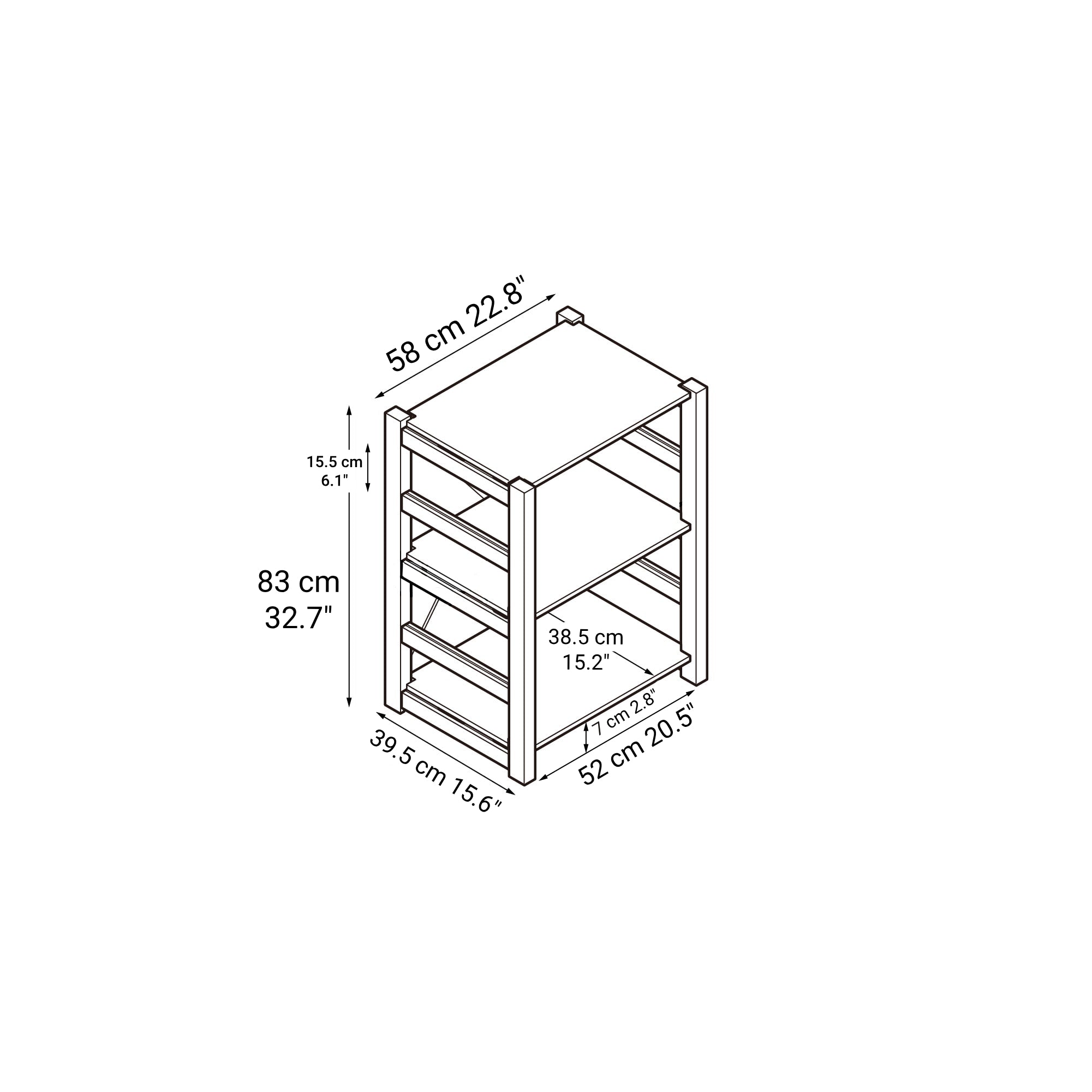Pine Shelf Unit - Regular - Small - Image 4