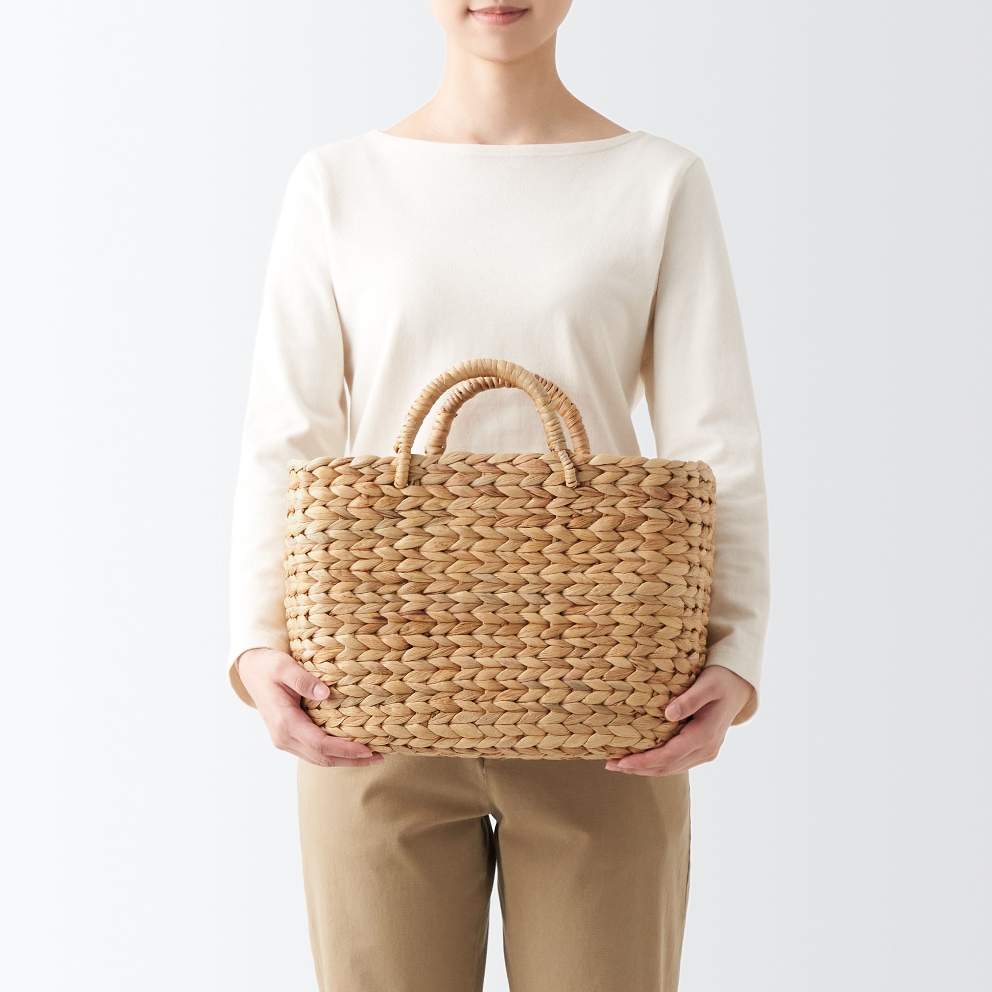 Water Hyacinth Basket - Large W14.6 x D7.3 x H10.2 - Image 2