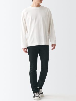 Men's Super Stretch Denim Skinny Pants Black (L 32inch / 82cm)