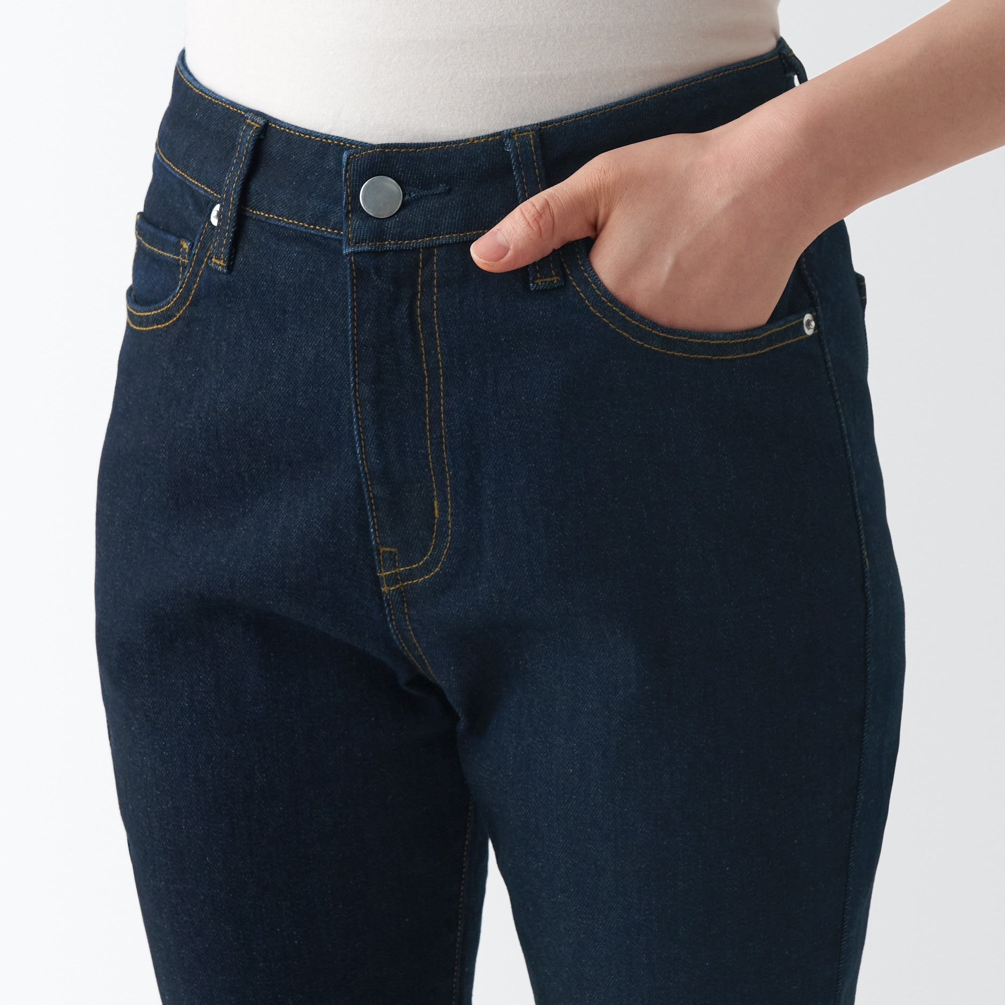 Women's Stretch Denim Slim Pants Dark Navy (L 30inch / 75cm) - Image 8