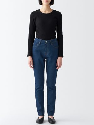 Women's Stretch Denim Slim Pants Blue (L 30inch / 75cm)