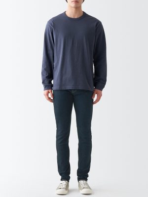 Men's Super Stretch Denim Skinny Pants Dark Navy (L 32inch / 82cm)