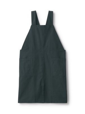 Plain Weave Cotton Shoulder Strap Apron - Dark Grey