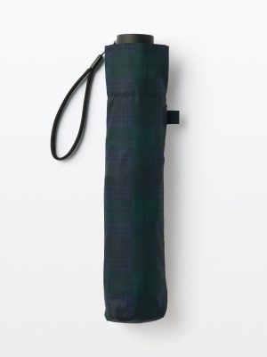 Compact Foldable Umbrella - Dark Green Check