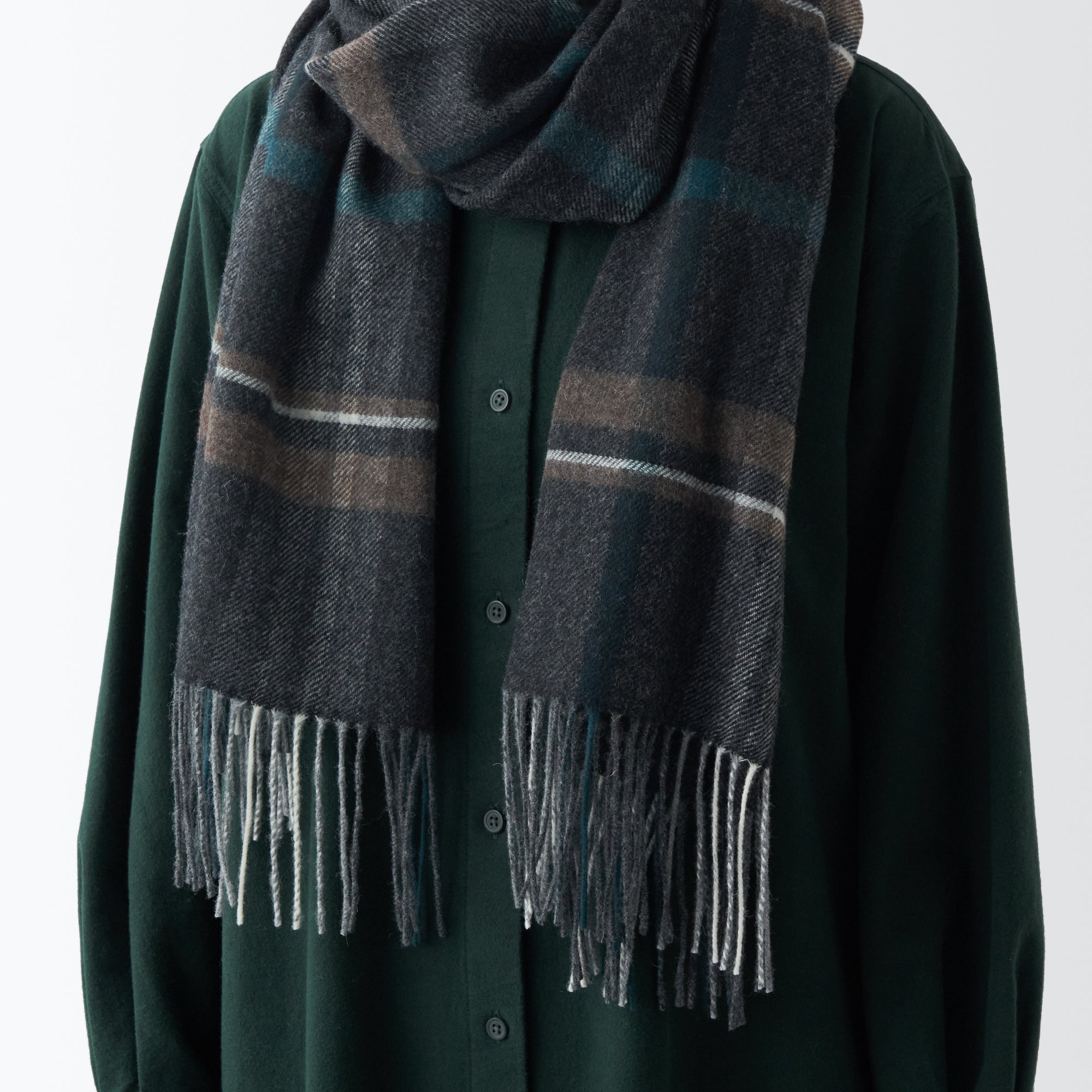 Wool 2-way Large Stole - Patterned - Image 35